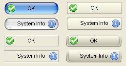 Six button styles rendered by the custom user-control