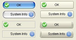 Six button styles rendered by the custom user-control