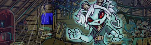 The Almost Abandoned Attic shop banner from Neopets